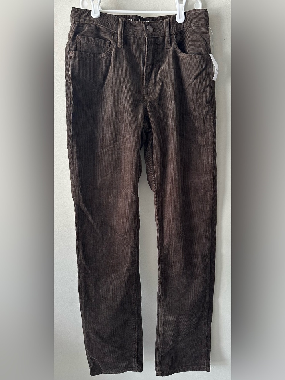 NWT GAP kids boys 16 slim brown adjustable waist 100% cotton corduroy pants